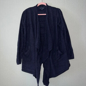 Barefoot Dreams Cardigan Womens L/XL Navy CozyChic Lite Island Wrap Duster Soft